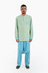 Long sleeves shirt in printed cotton with round collar